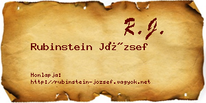 Rubinstein József névjegykártya